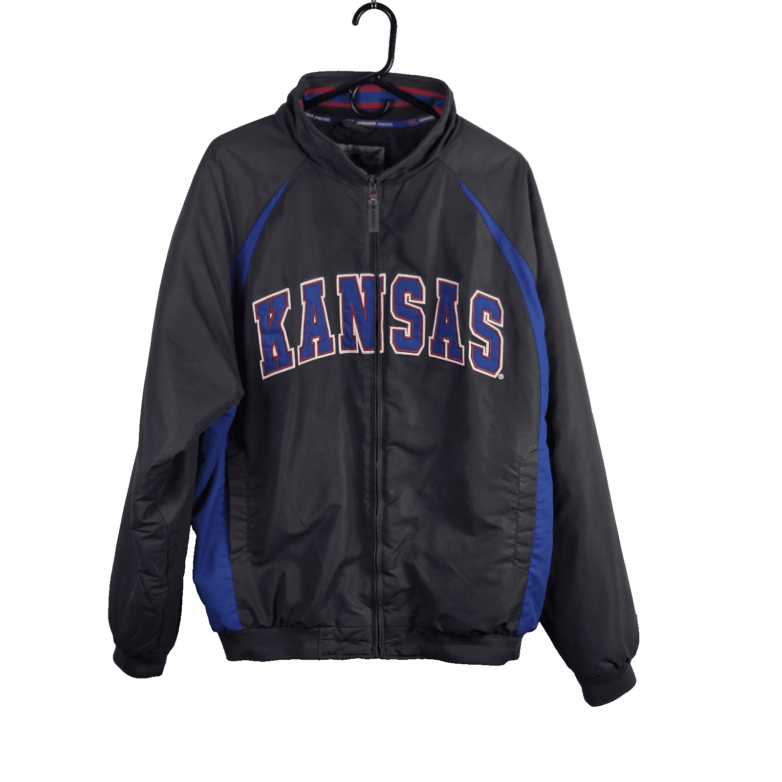 Kansas Jayhawks Men's Large Gray Full Zip Jacket - Image 1