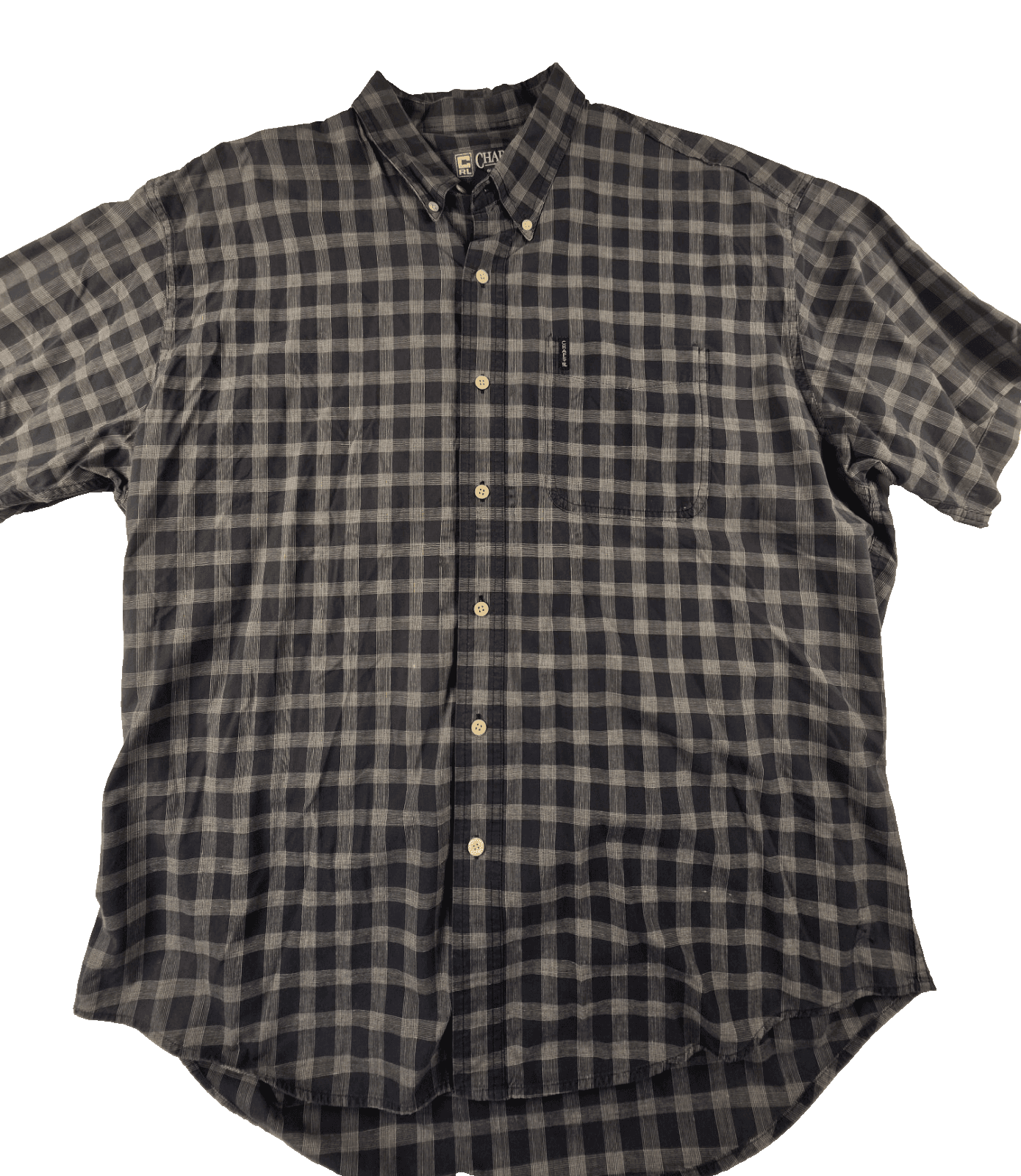 Vintage Chaps Ralph Lauren Men's Shirt XL Blue/Grey Plaid Long Sleeve Shirt - Image 1