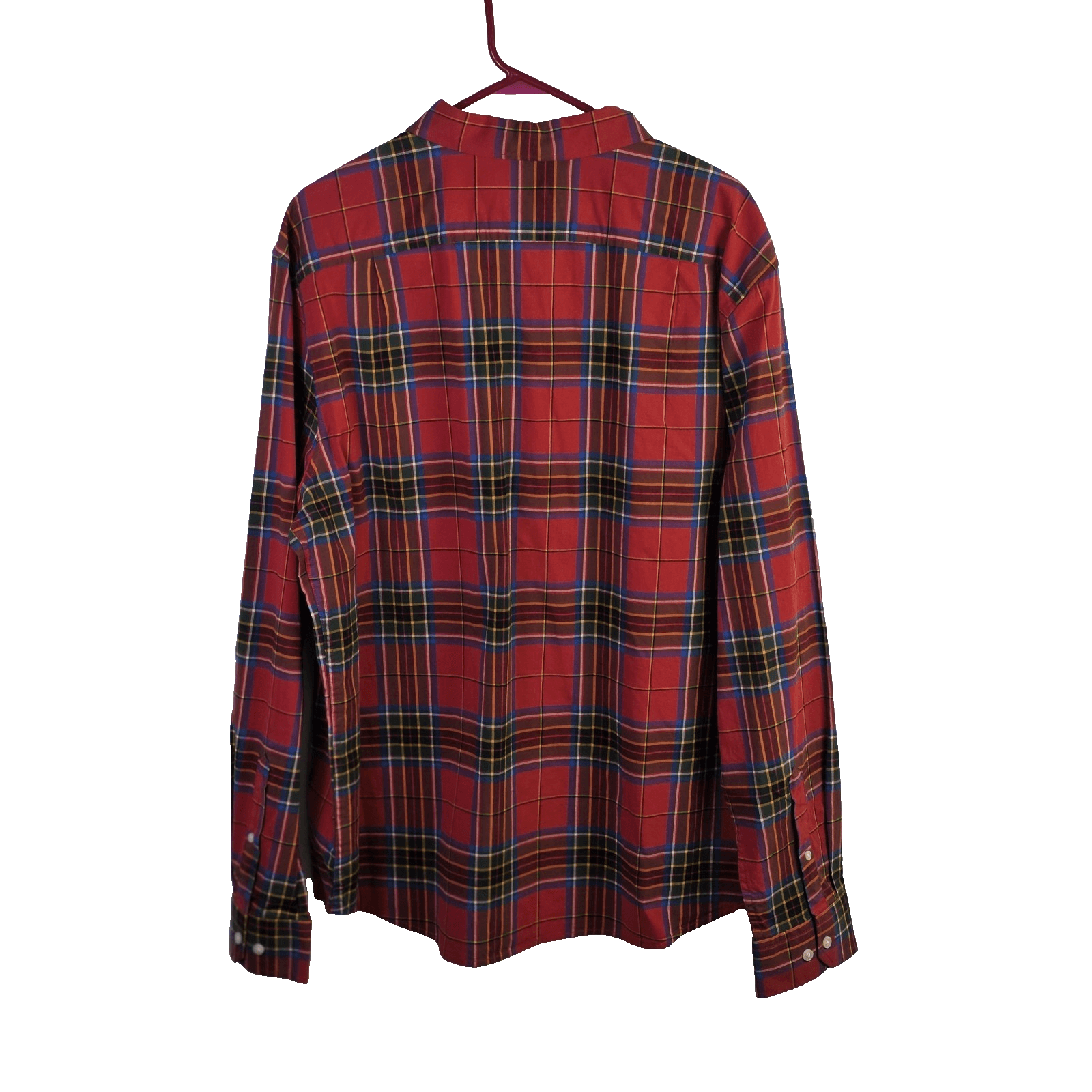 NWT Goodfellow & Co Men's XXL Red Long Sleeve Plaid Button Down Shirt - Thumbnail 9