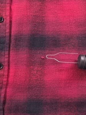 Chaps Mens Small Red Plaid Long Sleeve Stretch Button Up Flannel Shirt - Thumbnail 5