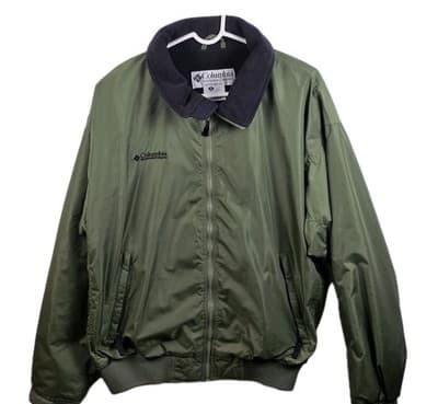 Columbia Jacket Mens Large Green Fleece Lined Soft Shell Jacket - Image 1