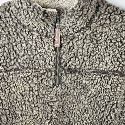 True Grit Men’s Medium Tan/Brown Sherpa Fleece 1/4 Zip Pullover - Thumbnail 2