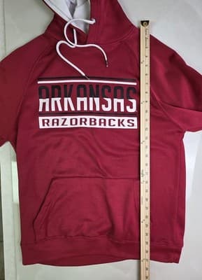 Men's Colosseum Size Small Red Arkansas Razorbacks Pullover Hoodie - Thumbnail 7