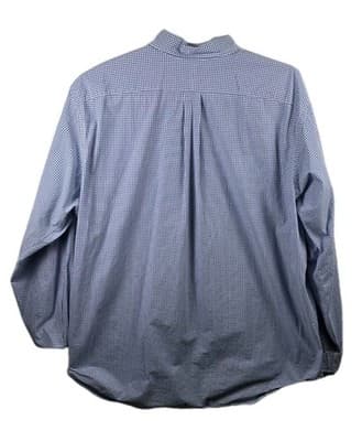 Polo Ralph Lauren Men's 2XLT/2YGL Blue/ White Gingham Check Long Sleeve Shirt - Thumbnail 6