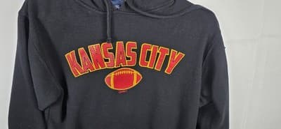 Vintage J-America Size Large Black Kansas City Chiefs Hoodie - Thumbnail 2