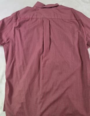Eddie Bauer Men's Large Red Plaid Relax Fit Long Sleeve Shirt - Thumbnail 5