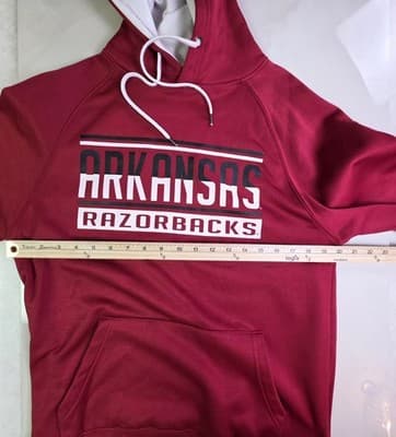 Men's Colosseum Size Small Red Arkansas Razorbacks Pullover Hoodie - Thumbnail 4