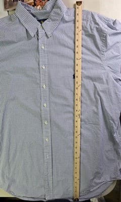 Polo Ralph Lauren Men's 2XLT/2YGL Blue/ White Gingham Check Long Sleeve Shirt - Thumbnail 8