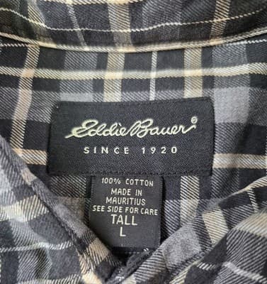 Eddie Bauer Men's Large Multicolored Long Sleeve Flannel Button Up Shirt - Thumbnail 2