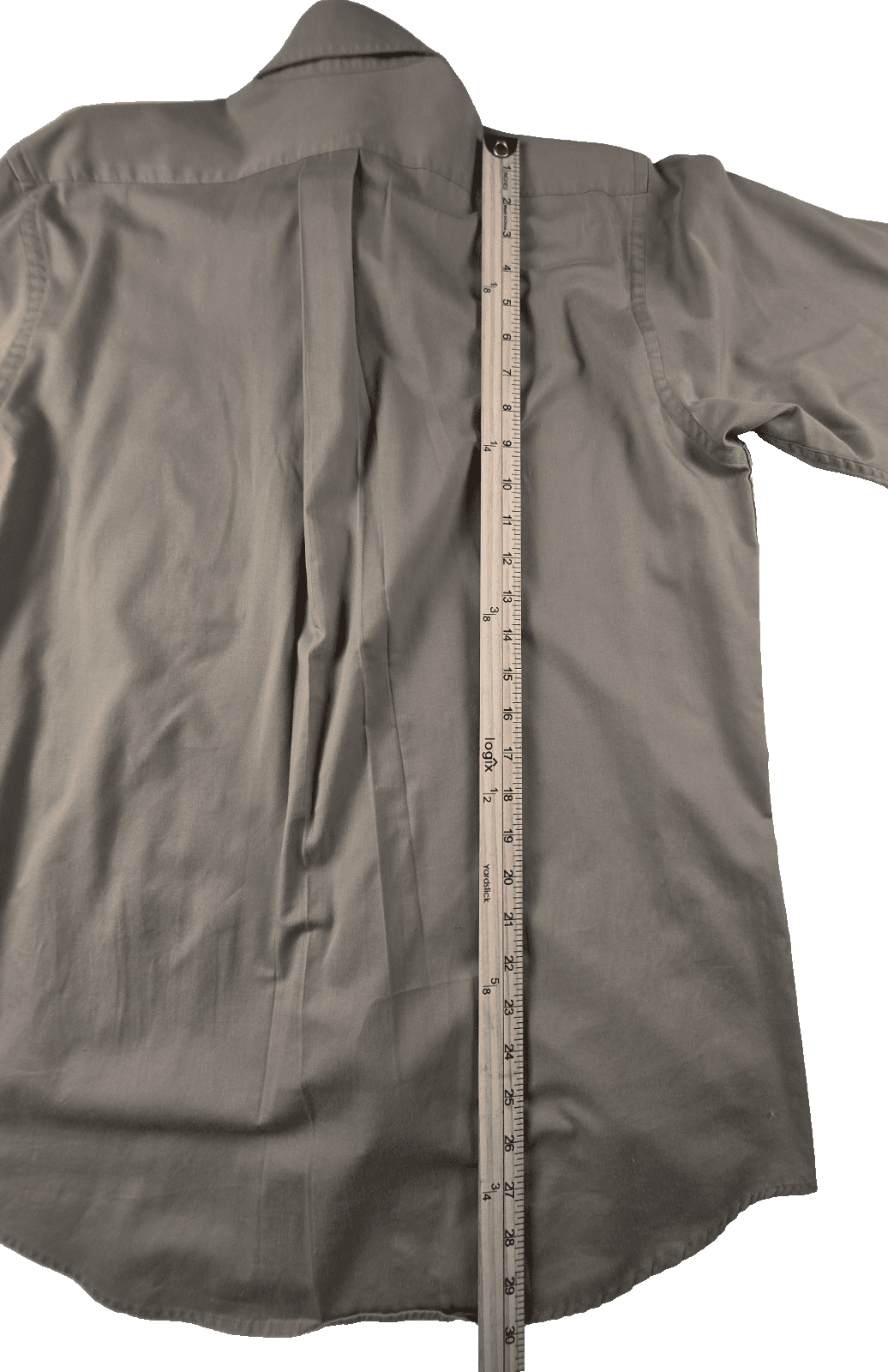 Chaps Mens Dress Shirt Size 15-15 1/2, 32/33 Medium Olive Long Sleeve Shirt - Thumbnail 5