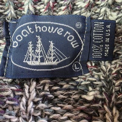 Vintage Boathouse Row Men’s Large Grey Sweater 100% Cotton Made In USA - Thumbnail 3