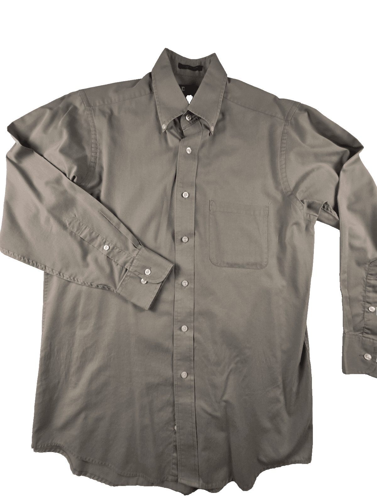 Chaps Mens Dress Shirt Size 15-15 1/2, 32/33 Medium Olive Long Sleeve Shirt - Image 1