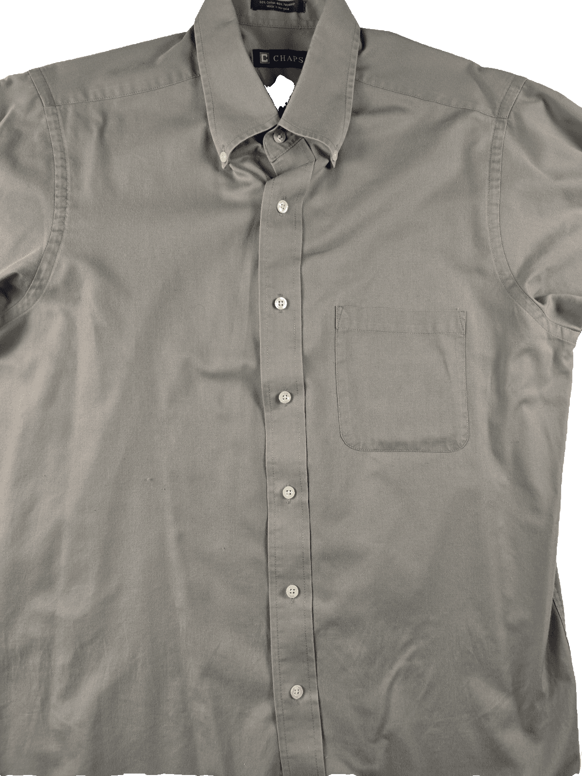 Chaps Mens Dress Shirt Size 15-15 1/2, 32/33 Medium Olive Long Sleeve Shirt - Thumbnail 2