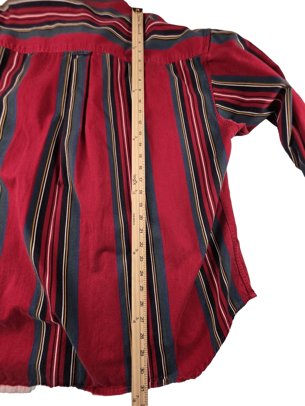 Vtg 90's Chaps Men's XL Red Striped Multicolored Button Up Shirt - Thumbnail 7