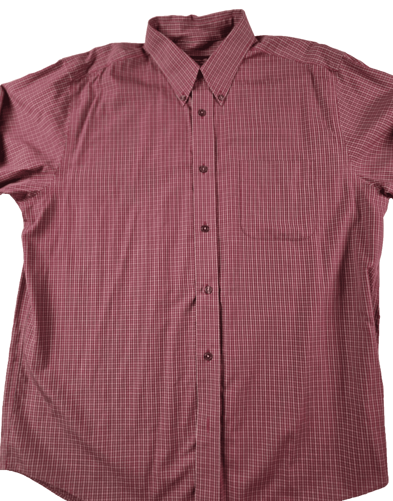 Eddie Bauer Men's Large Red Plaid Relax Fit Long Sleeve Shirt - Thumbnail 2