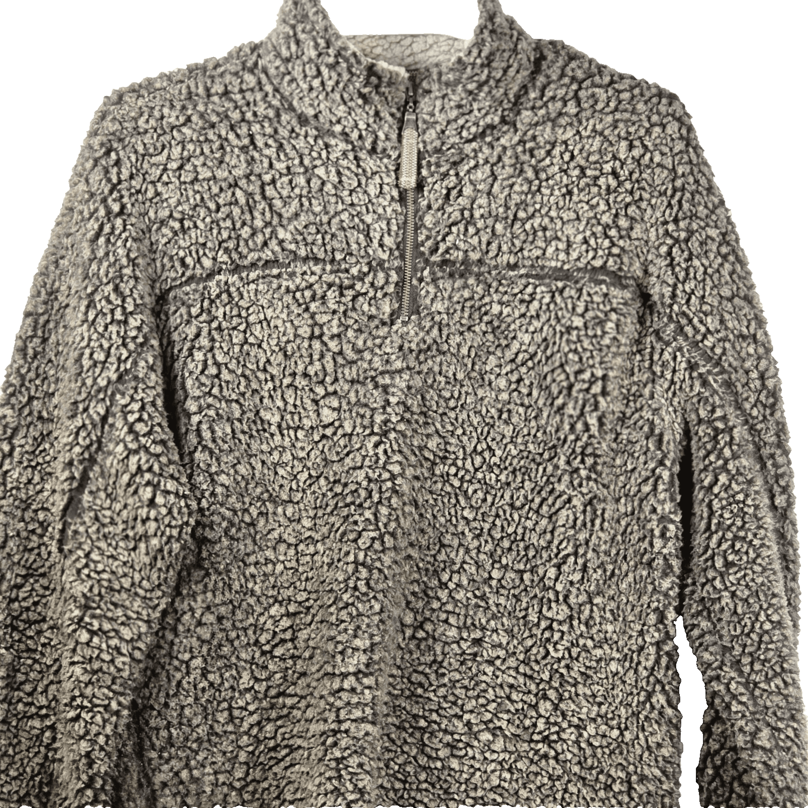 True Grit Men’s Medium Tan/Brown Sherpa Fleece 1/4 Zip Pullover - Image 1