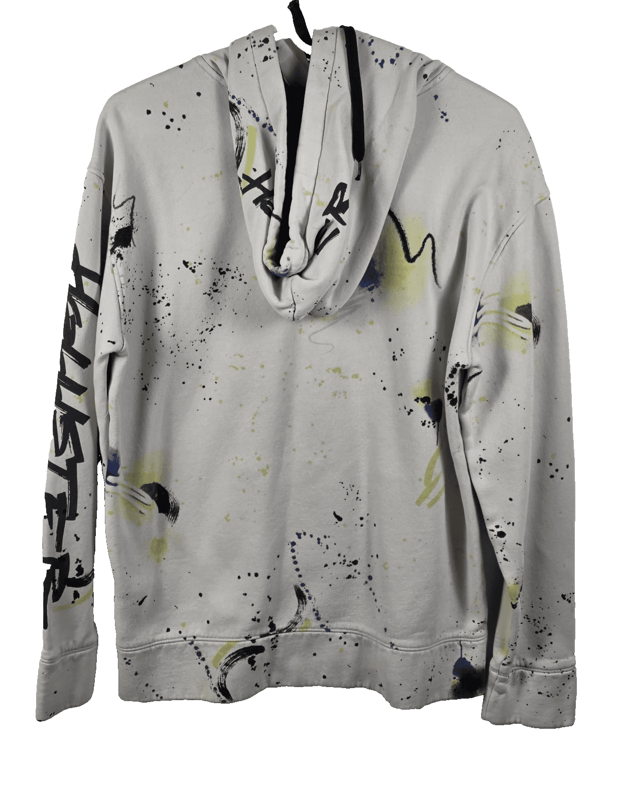 Hollister Men's Medium White Paint Splatter Streetwear Hoodie - Thumbnail 6