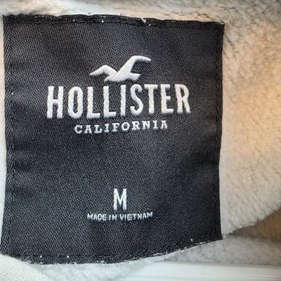 Hollister Men's Medium White Paint Splatter Streetwear Hoodie - Thumbnail 4