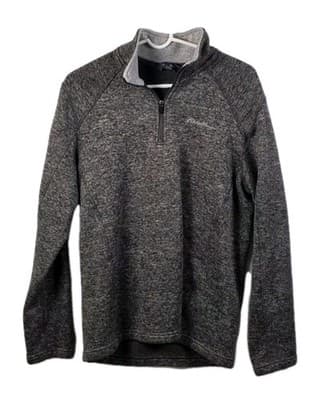 Eddie Bauer Men's Medium Gray Quarter Zip Pullover - Image 1