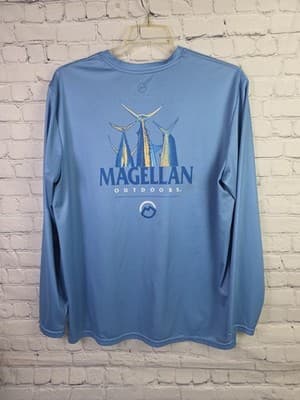 Magellan Men's Large Blue Outdoors Soft Wick Long Sleeve Graphic T-Shirt - Image 1