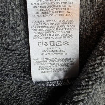 Eddie Bauer Men's Medium Gray Quarter Zip Pullover - Thumbnail 4