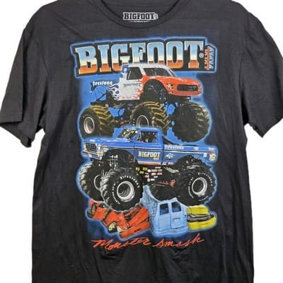 Bigfoot The Original Monster Truck Men's Large Black Short Sleeve T-Shirt - Thumbnail 2
