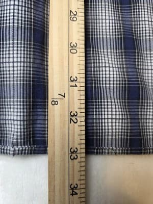 James Tattersall Men's Size XXL Blue & Grey Plaid Long Sleeve Button Down Shirt - Thumbnail 8