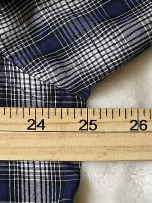 James Tattersall Men's Size XXL Blue & Grey Plaid Long Sleeve Button Down Shirt - Thumbnail 4