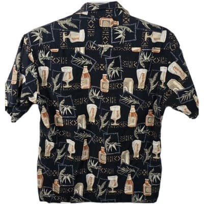Batik Bay Medium Black Beer Bottles Floral Hawaiian Short Sleeve Shirt - Thumbnail 7