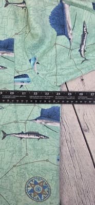 Columbia River Men's Large Blue Aqua Marine S/S Fishing Shirt - Thumbnail 6