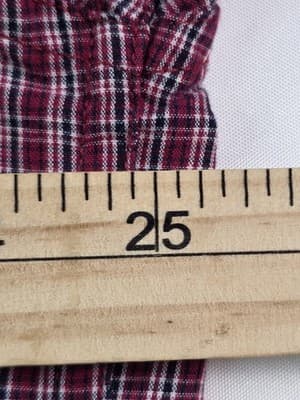 Chaps Men's XL Easy Care Maroon Checkered Long Sleeve Button Up Shirt - Thumbnail 4