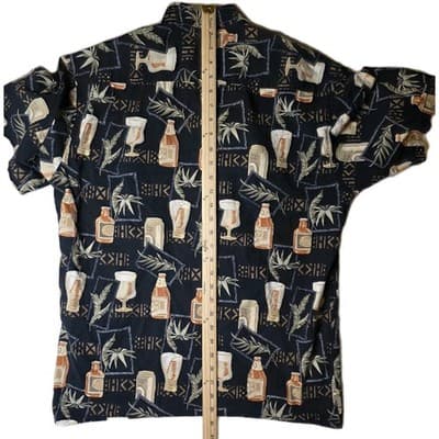 Batik Bay Medium Black Beer Bottles Floral Hawaiian Short Sleeve Shirt - Thumbnail 8