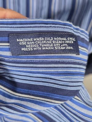 Daniel Cremieux Men's XXL Blue Multicolor Striped Long Sleeve Shirt - Thumbnail 5