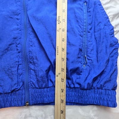 Vintage 90s Nike Elite Men's Large Blue / White Windbreaker - Thumbnail 8