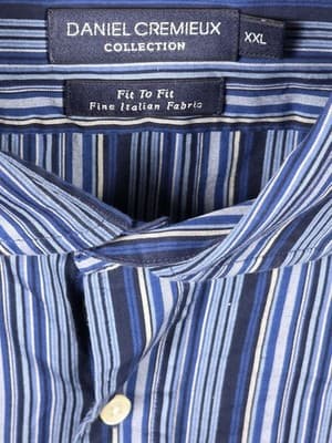 Daniel Cremieux Men's XXL Blue Multicolor Striped Long Sleeve Shirt - Thumbnail 3