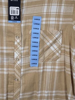 NWT Gap Women's Large Relaxed Fit Button Up Flannel Shirt Plaid - Thumbnail 3