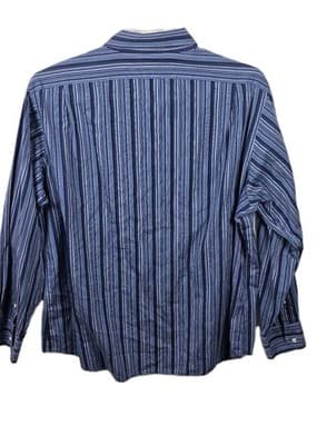 Daniel Cremieux Men's XXL Blue Multicolor Striped Long Sleeve Shirt - Thumbnail 7