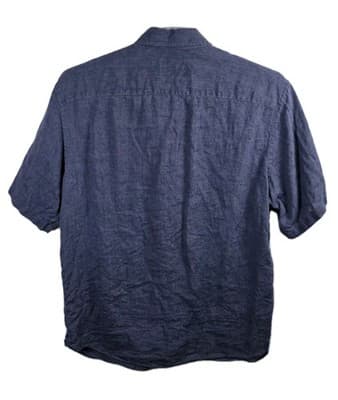 UNTUCKit Men's XL Tall Navy Blue Linen Wrinkle Resistant Short Sleeve Shirt - Thumbnail 7