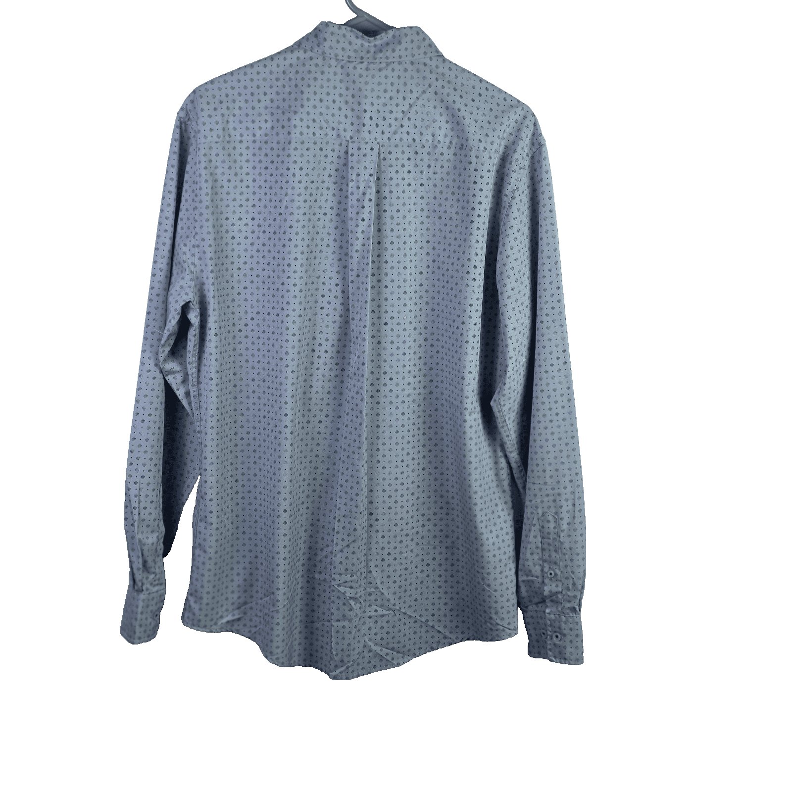 International Report Men's Large Blue Geometric Long Sleeve Button Down Shirt - Thumbnail 8
