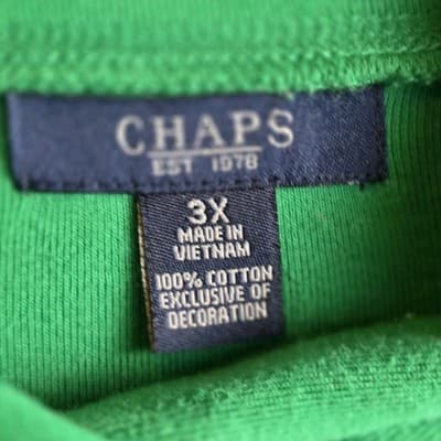 Chaps Men's 3XL Green Long Sleeve 100% Cotton Pullover - Thumbnail 3