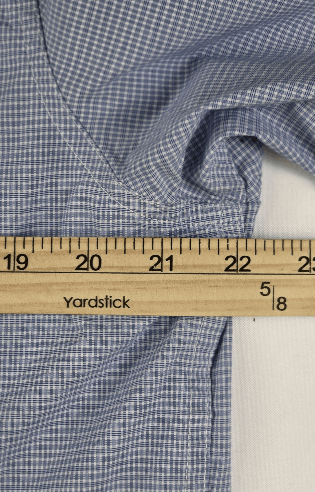 Chaps Men’s Size Medium Poplin Stretch Blue White Checkered Shirt Sleeve Shirt - Thumbnail 5