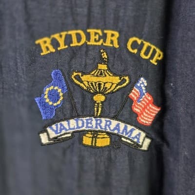 Slazenger Men's Large Blue Ryders Cup Golf Pullover - Thumbnail 2