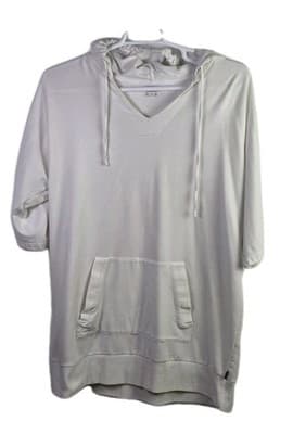Dkny Sport Women's Large White Hooded Sweatshirt Dress - Image 1