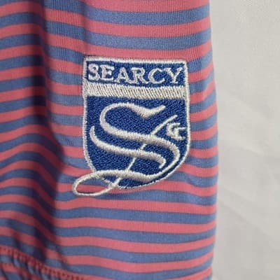 FootJoy Men,s Large Pink & Blue Striped Performance Golf Polo Shirt - Thumbnail 6