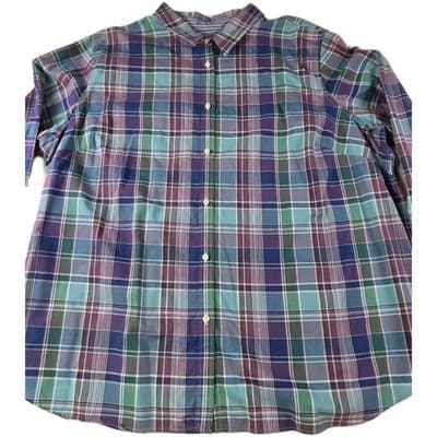 Chap's Men’s 2XL Blue Plaid Long Sleeve Button Up - Image 1