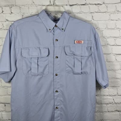 Berkeley Button Men's Large Blue Short Sleeve Fishing Shirt - Thumbnail 2