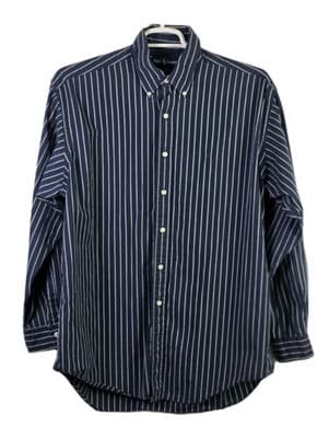 Polo Ralph Lauren Men's Large Blaire Blue Striped Long Sleeve Button Down - Image 1
