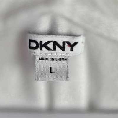 Dkny Sport Women's Large White Hooded Sweatshirt Dress - Thumbnail 4