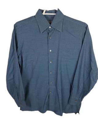 Canali Men's Large Blue Check Impeccabile Long-Sleeve Button Down Dress Shirt - Image 1
