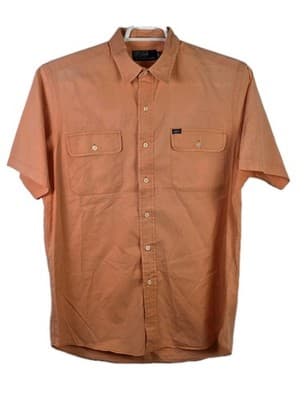 Vtg Polo Ralph Lauren Men's Large Orange Chamois Outdoor Button Down Shirt - Image 1